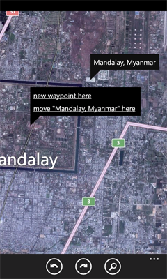 waypoint a location from the map