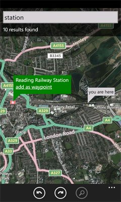 search for a location on the map
