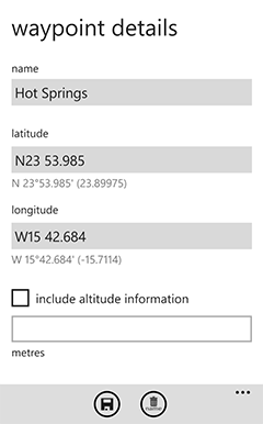 waypoint your current location